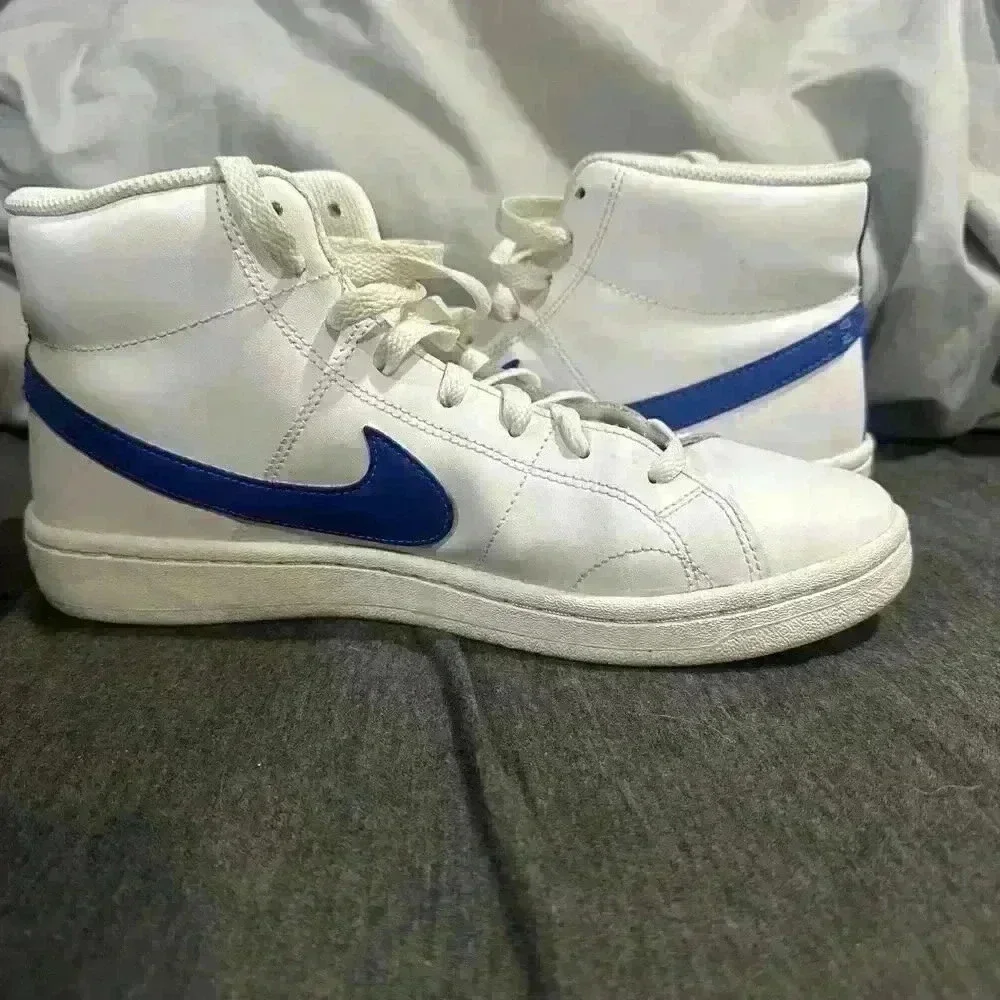MENS Nike COURT ROYALE 2 MID Basketball Sneakers ‘White Game Royal’ Size 8 - Picture 4 of 7